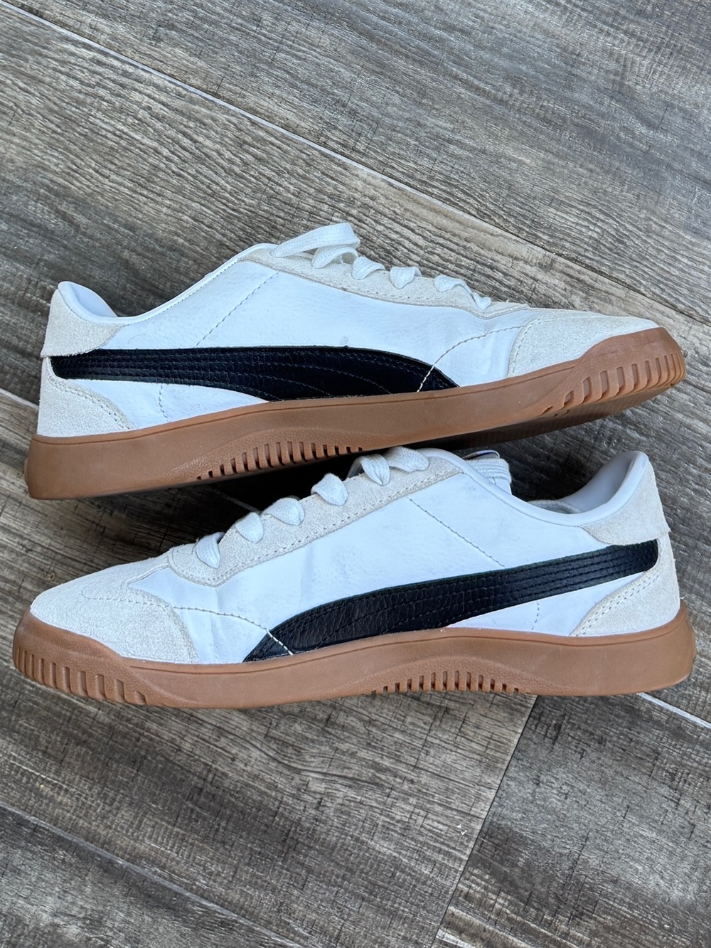Puma Club 5v5 Suede 'White Black Gum' black white 7.5 - Picture 2 of 6